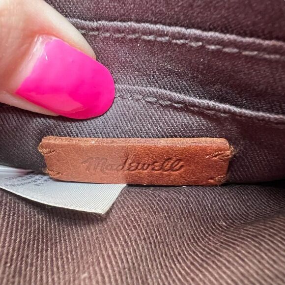 Madewell Small Travel Zip Pouch Brown Leather Zip Coin Wallet With Card Pocket - Picture 4 of 5